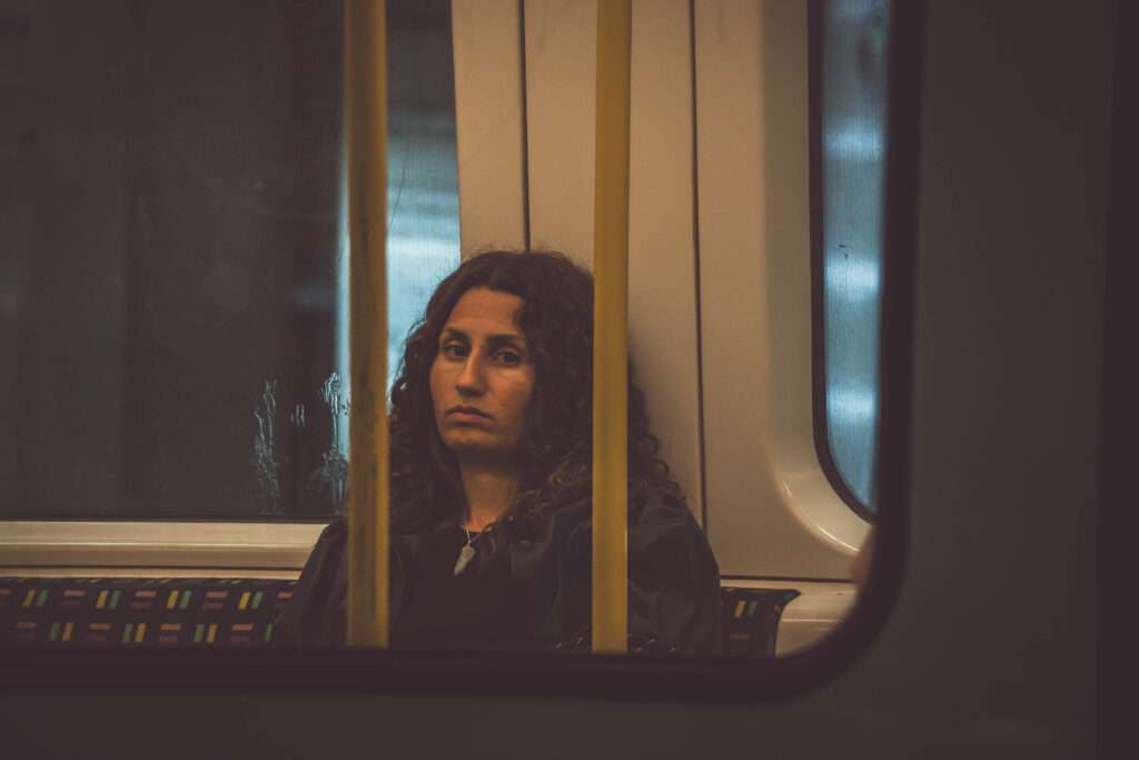 Portraits of people in Train