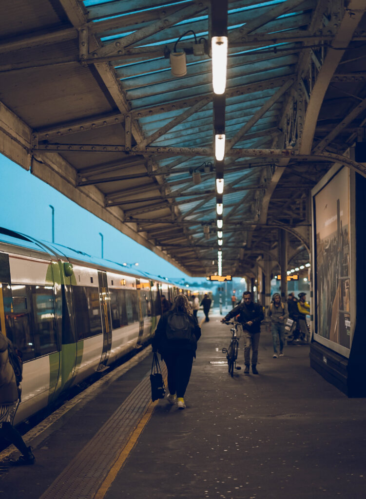 Rainy evening at Eastbourne Train station